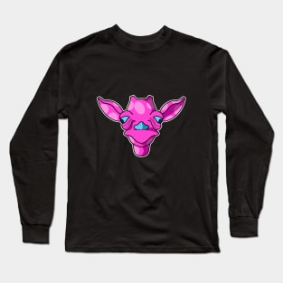 cute pinky baby giraffe face Long Sleeve T-Shirt